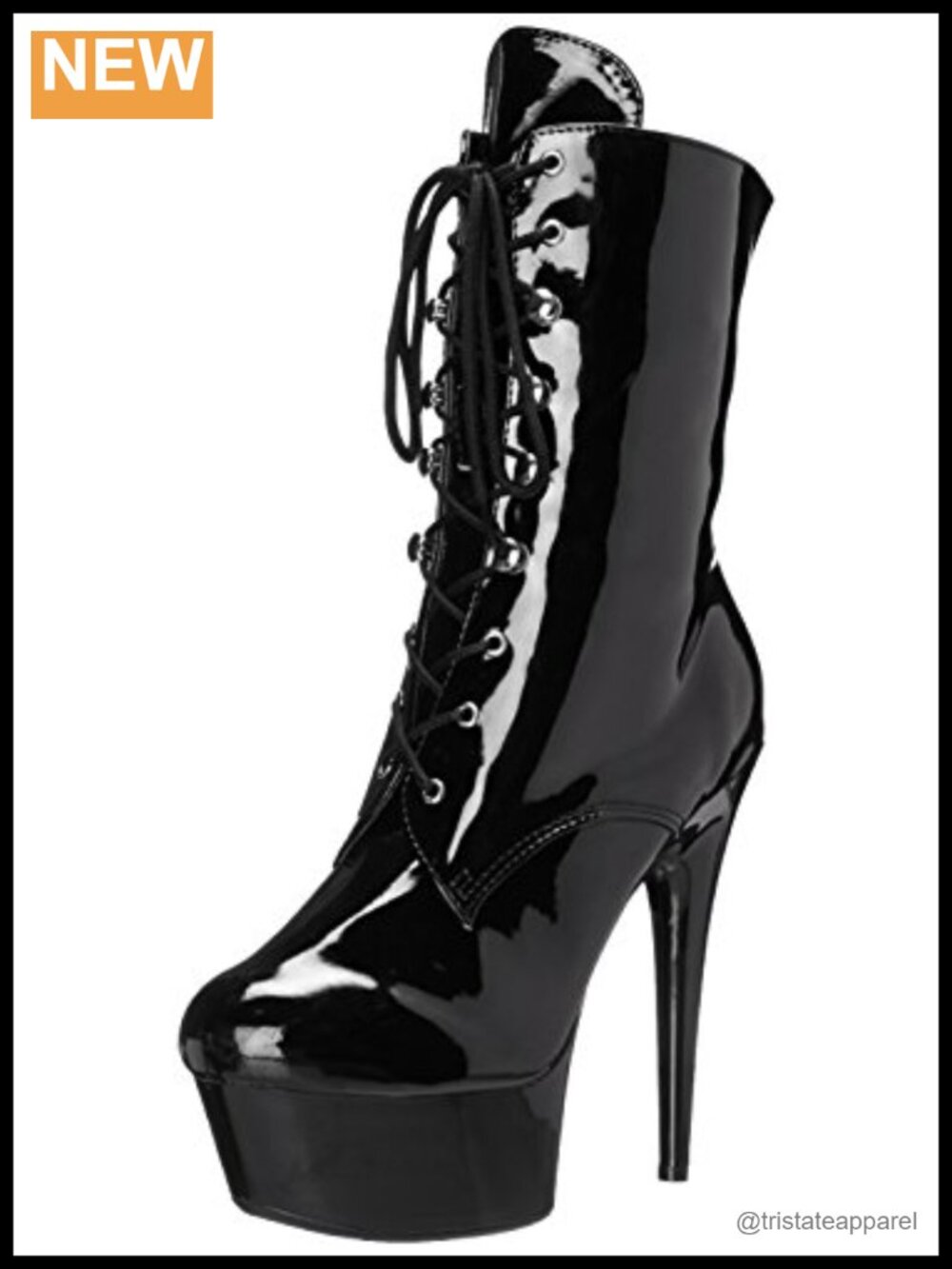 Women's Lace-Up Ankle Boots with Platform Heel Rhinestone Glitter